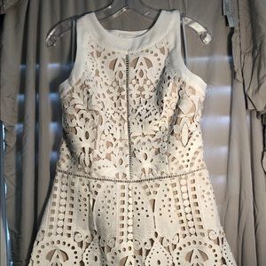 NWT White Lacy Romper Lightly Lined